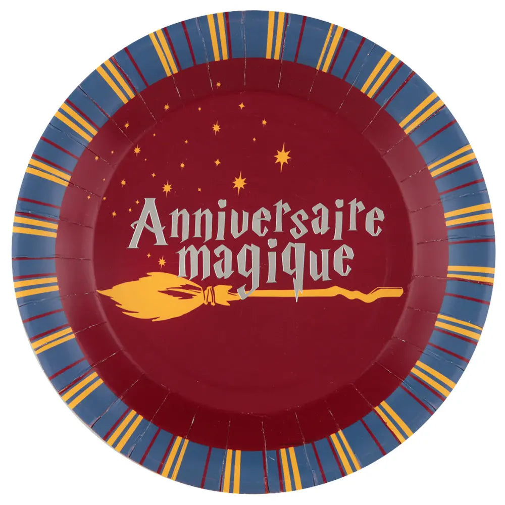 10 Assiettes sorcier "Anniversaire Magique" - Ø 22.5 cm