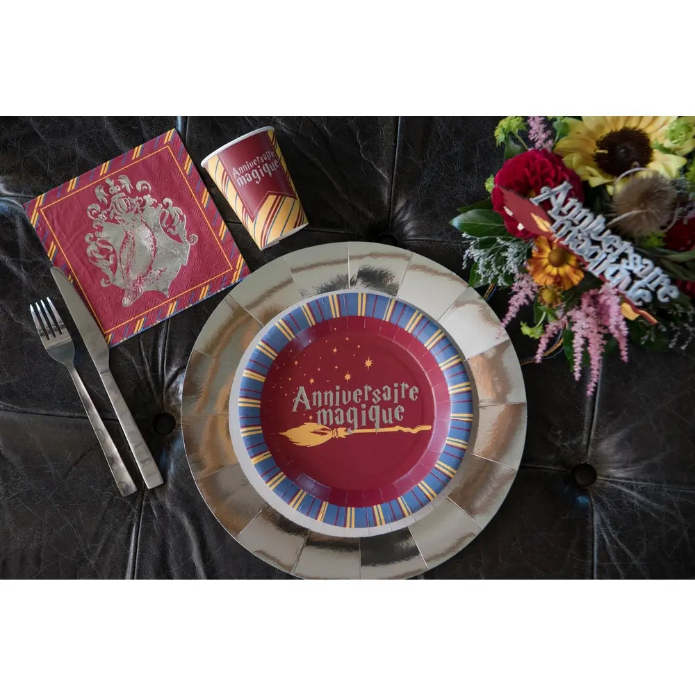 10 Assiettes sorcier "Anniversaire Magique" - Ø 22.5 cm