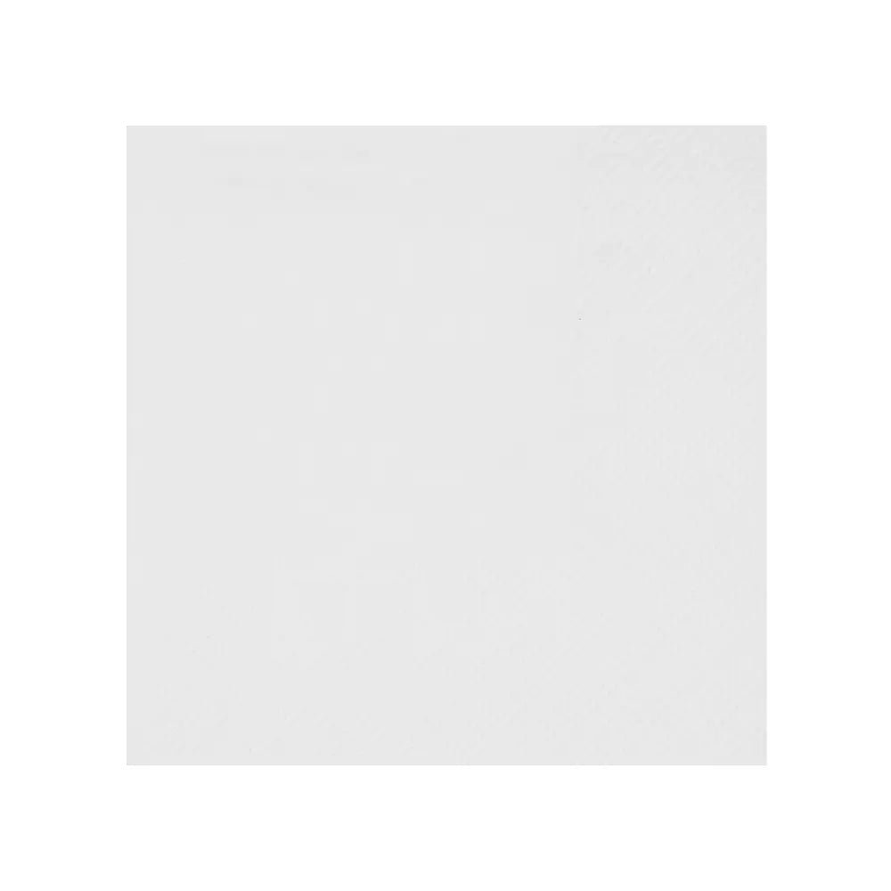 25 Serviettes Cocktail - 20x21cm - Crystal Rainbow Blanc