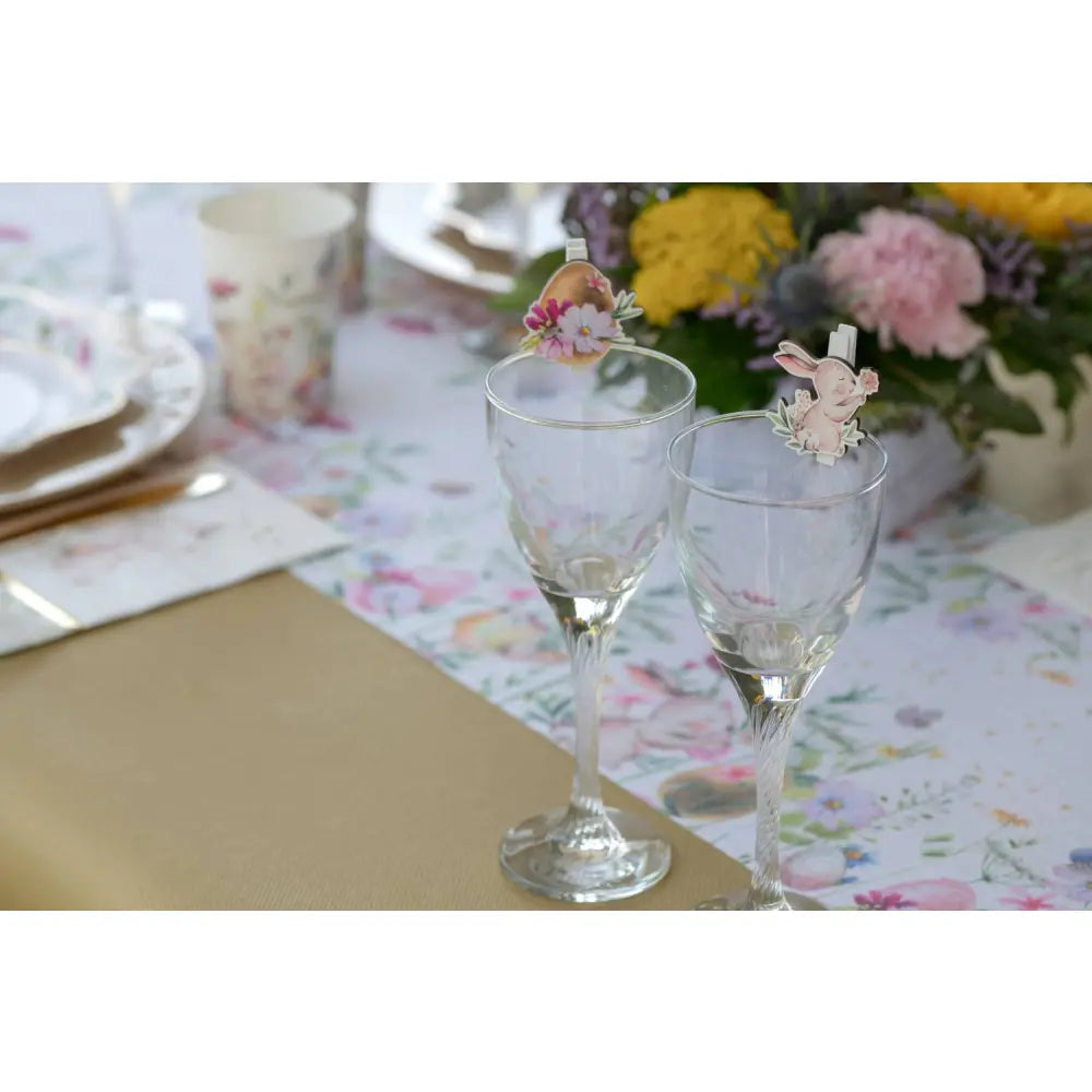 6 Pinces / Épingles Déco Lapin "Pâques" - 4x5cm