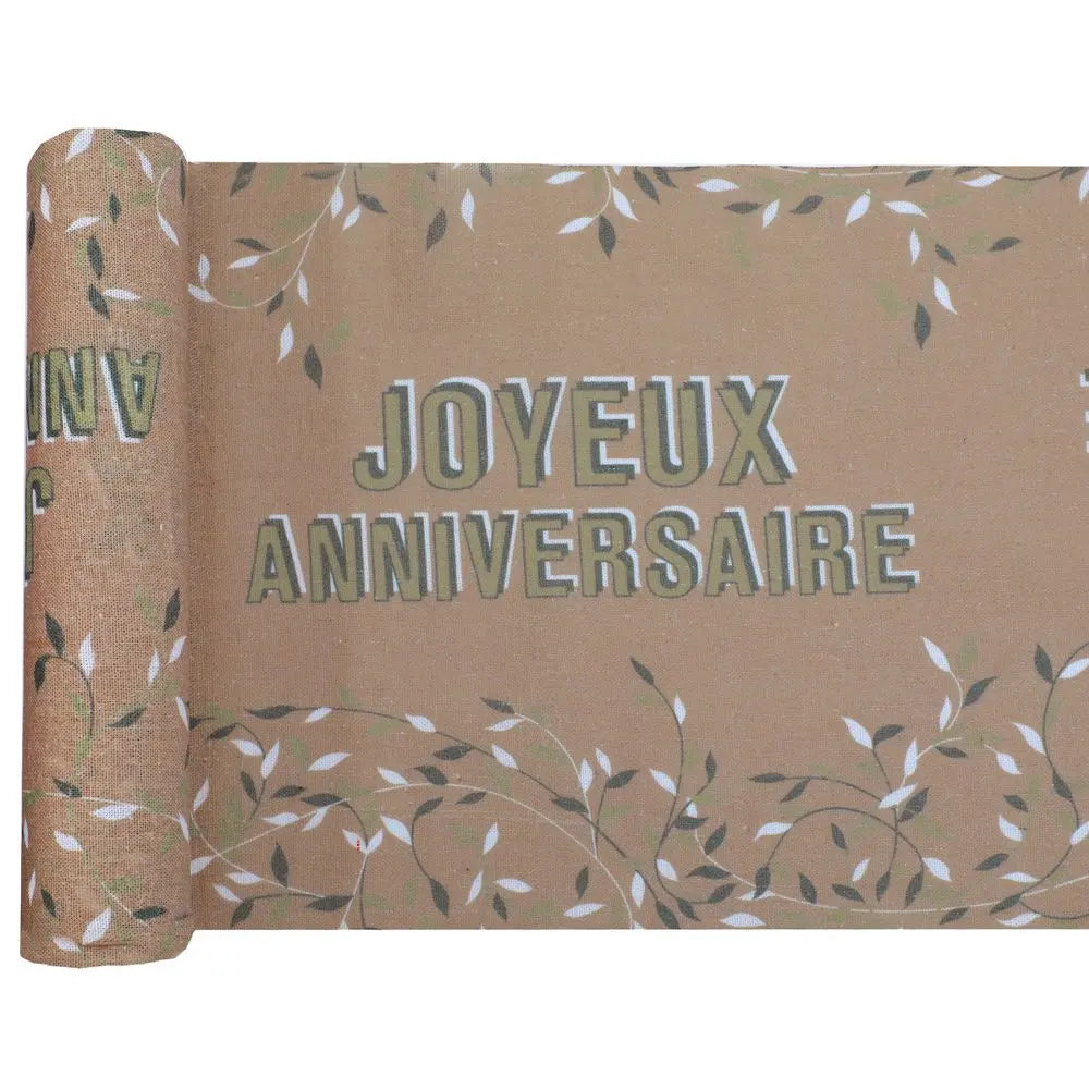 Chemin de table 3m - Joyeux Anniversaire ''Végétal''