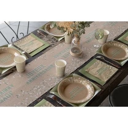 Chemin de table 3m - Joyeux Anniversaire ''Végétal''