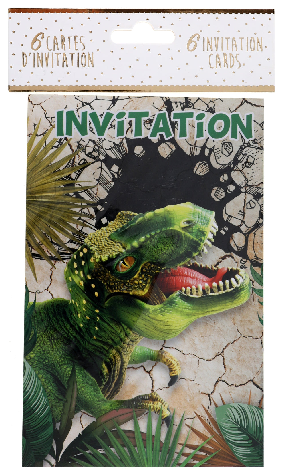 Carte invitation Dinosaure Multicolore