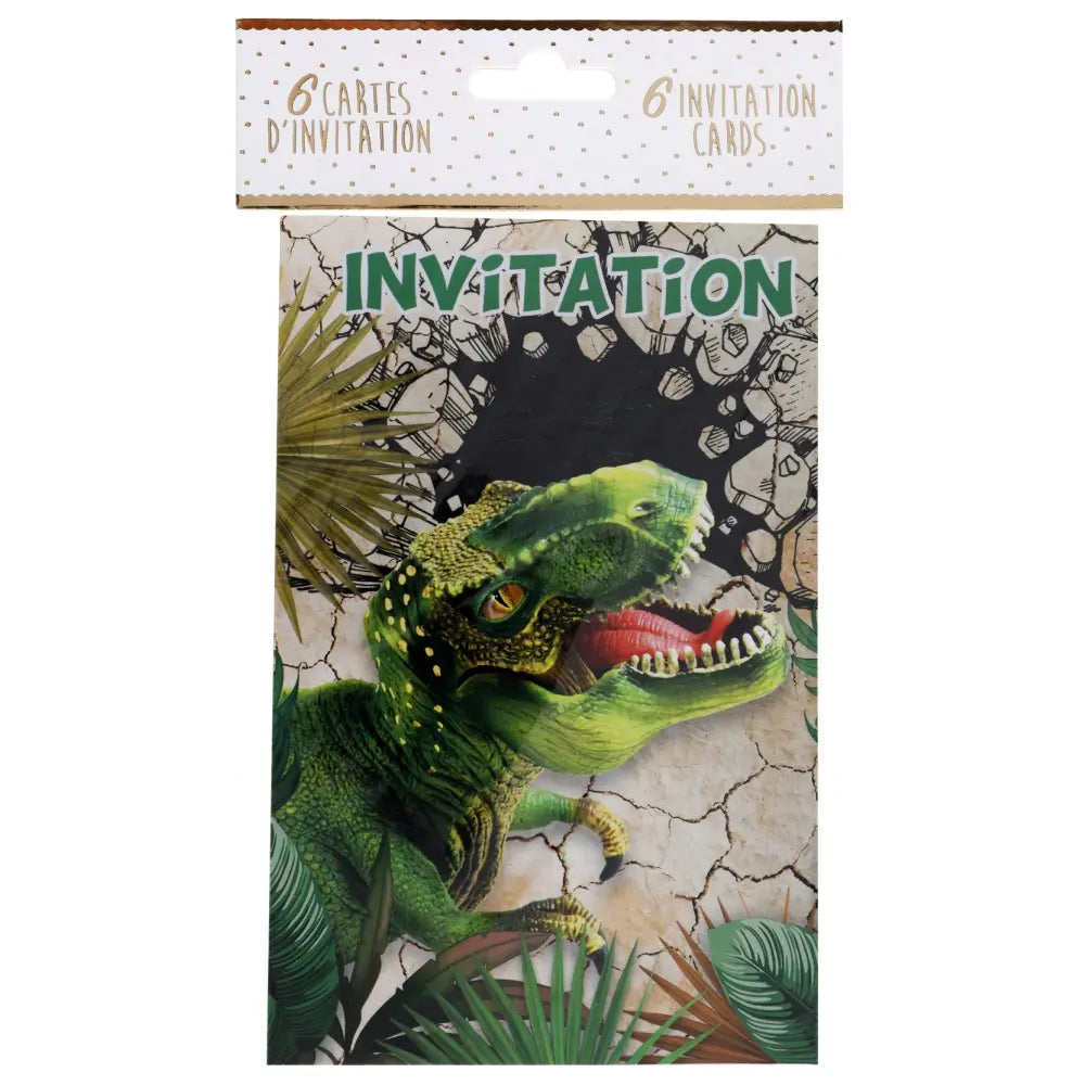 Carte invitation Dinosaure Multicolore
