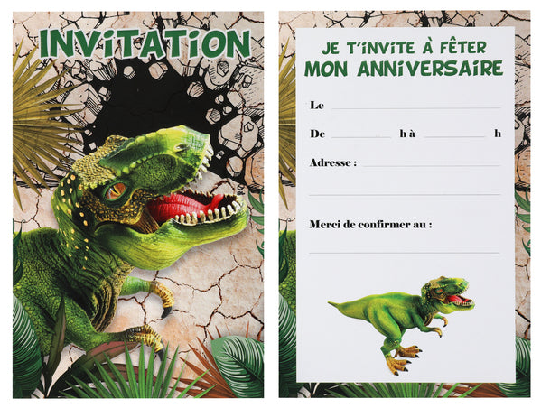 Carte invitation Dinosaure Multicolore