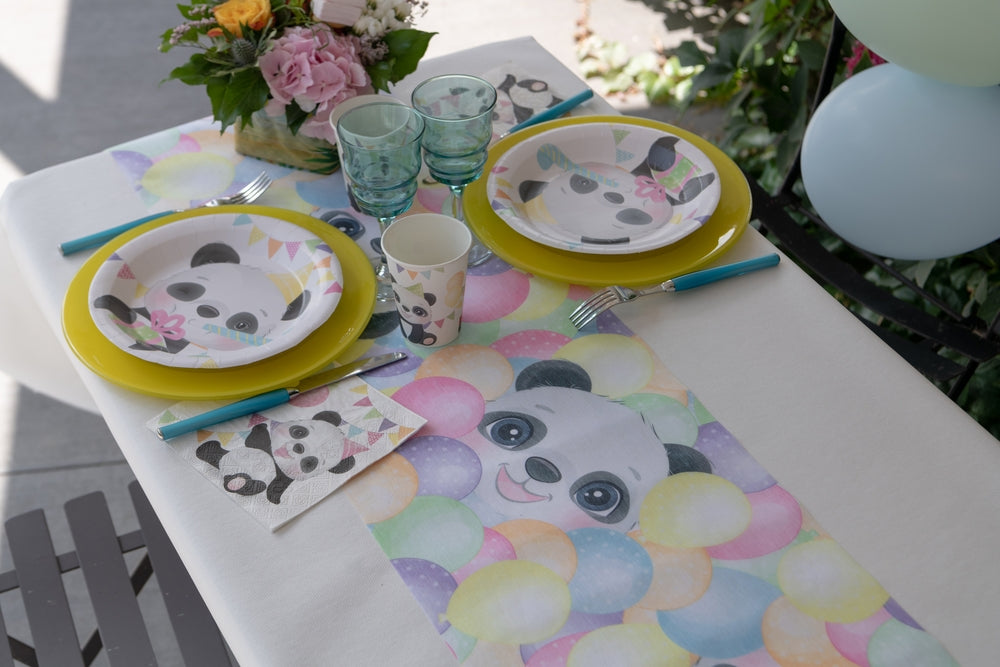 Chemin de table Panda Multicolore