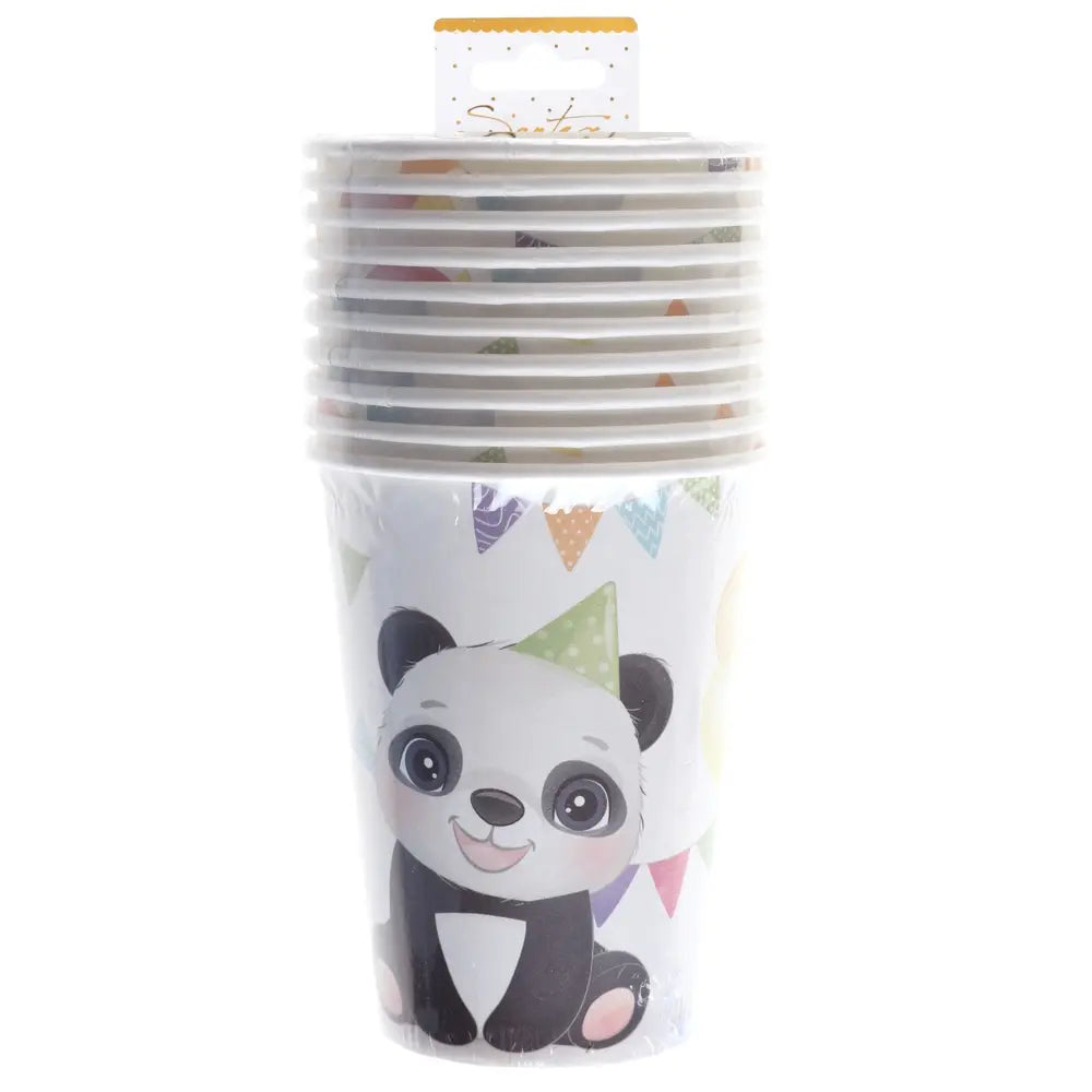 10 Gobelets en Carton 27cl - Panda Multicolore