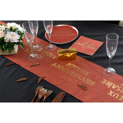 Chemin de table 28cmx3m - Star d'un jour Terracotta