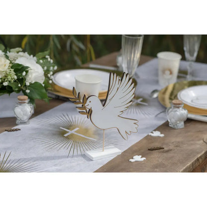 Décor Cérémonie Or / blanc - 20 x 4 x 20.5 cm - La pièce