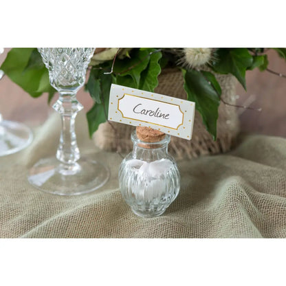 Marque-place Passe partout Blanc 7 x 3 cm Sachet de 10 pièces