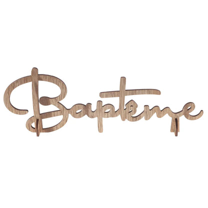 Lettres "Baptême" Naturel - 33x12,5cm