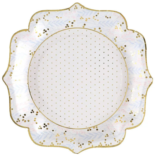 10 Assiettes en Carton 22.5cm - Baptême