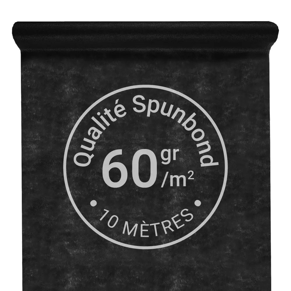 Nappe Intissée & Indéchirable (Spunbond) 10m x 120cm - Noir