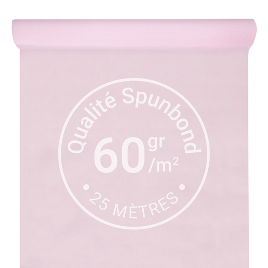 Nappe Intissée & Indéchirable (Spunbond) 25m x 120cm - Rose clair