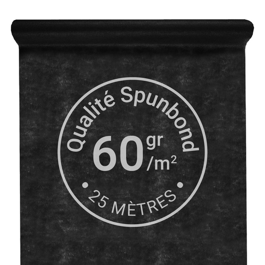 Nappe Intissée & Indéchirable (Spunbond) 25m x 120cm - Noir