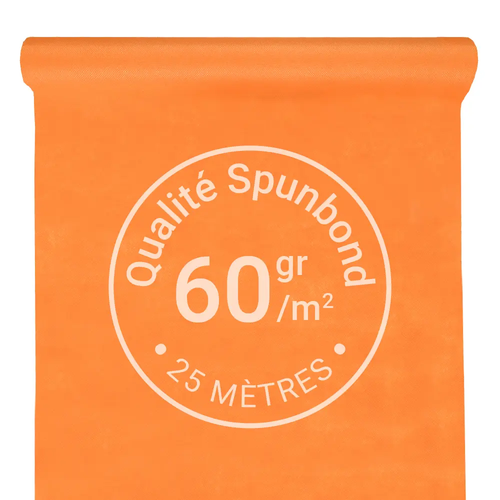 Nappe Intissée & Indéchirable (Spunbond) 25m x 120cm - Orange