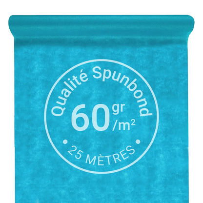 Nappe Intissée & Indéchirable (Spunbond) 25m x 120cm - Bleu Aqua / Aqua Blue