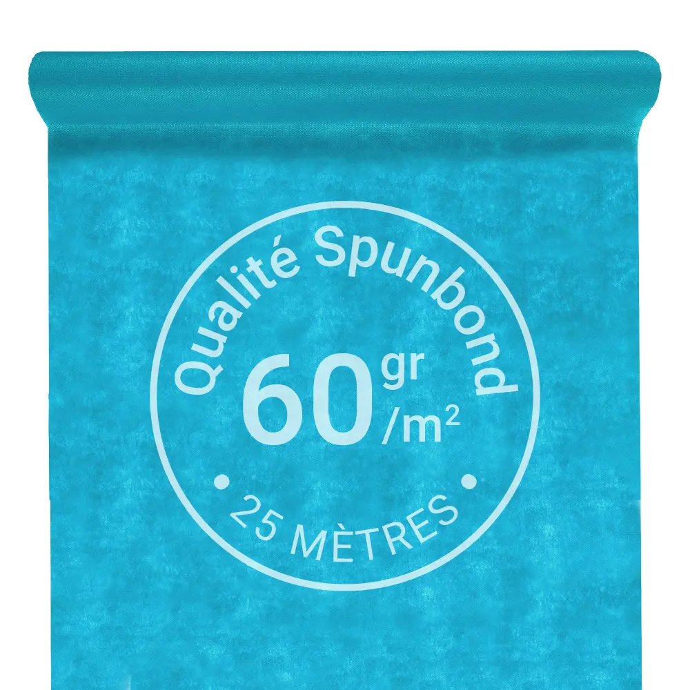 Nappe Intissée & Indéchirable (Spunbond) 25m x 120cm - Bleu Aqua / Aqua Blue
