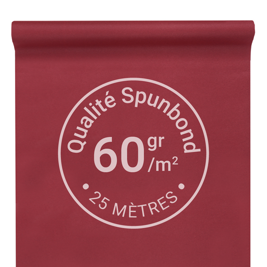 Nappe Intissée & Indéchirable (Spunbond) 25m x 120cm - Bordeau