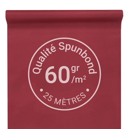 Nappe Intissée & Indéchirable (Spunbond) 25m x 120cm - Bordeau