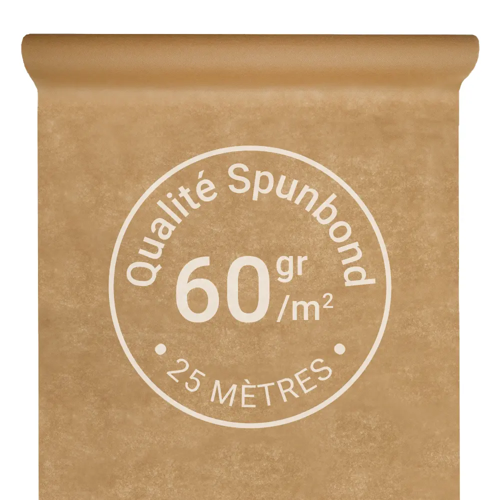 Nappe Intissée & Indéchirable (Spunbond) 25m x 120cm - Naturel