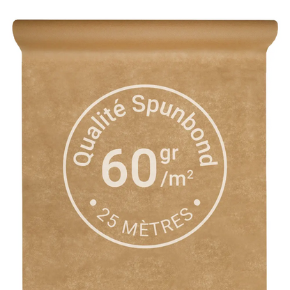 Nappe Intissée & Indéchirable (Spunbond) 25m x 120cm - Naturel