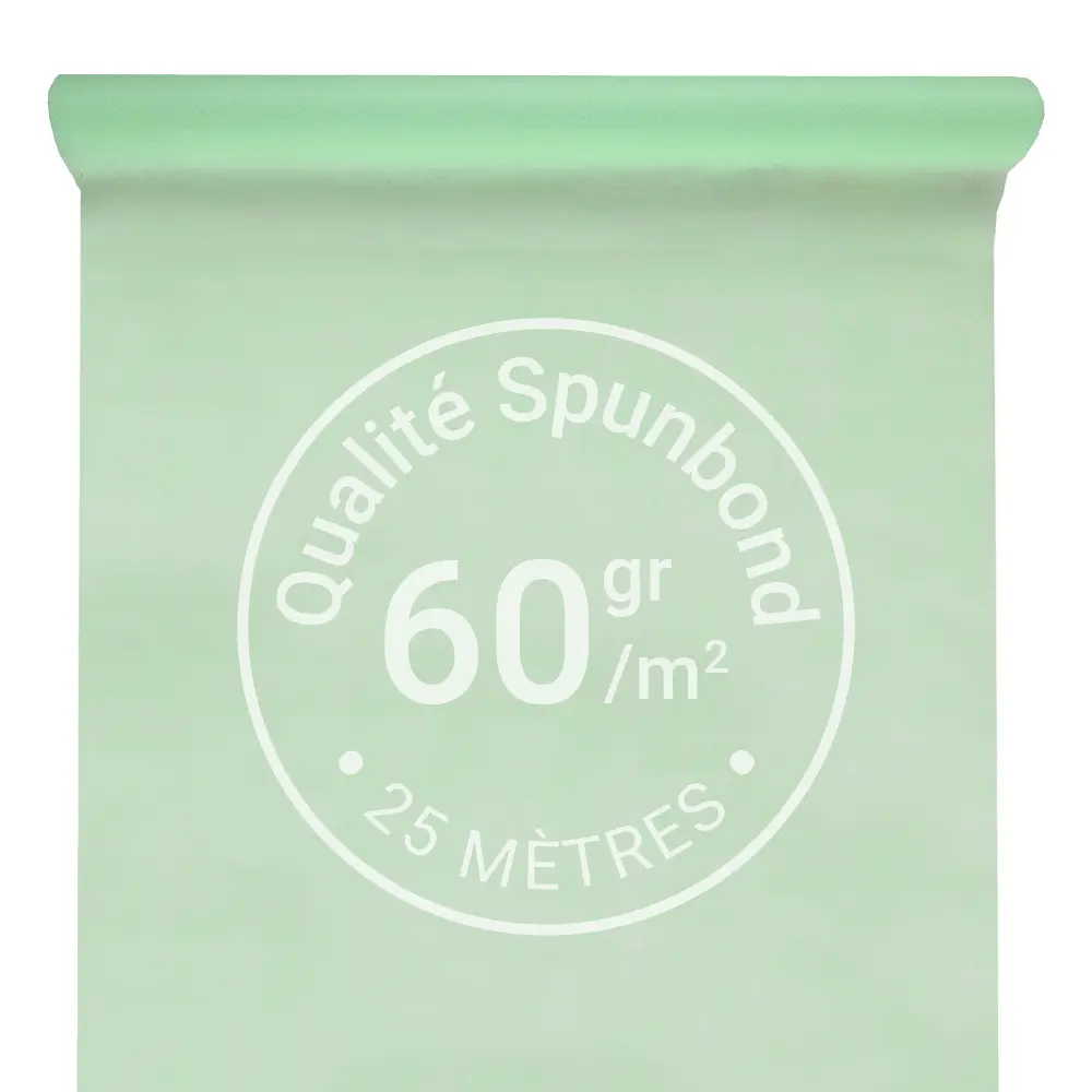 Nappe Intissée & Indéchirable (Spunbond) 25m x 120cm - Menthe
