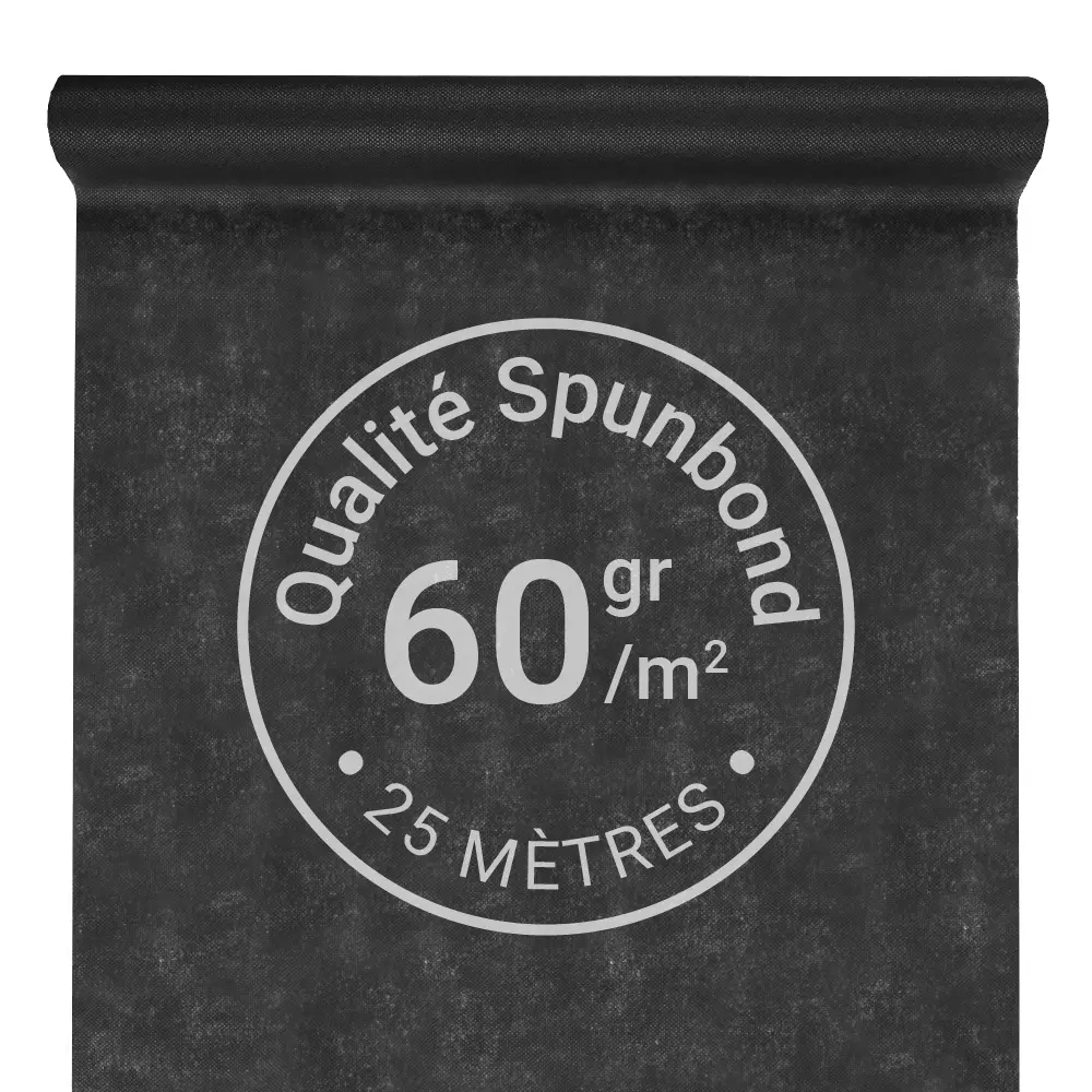 Nappe Intissée & Indéchirable (Spunbond) 25m x 120cm - Anthracite