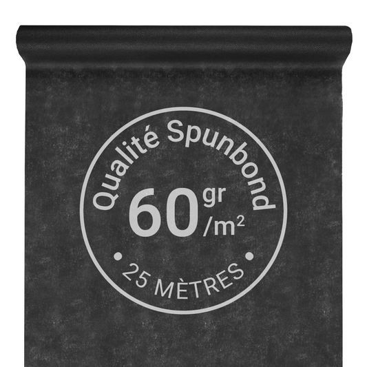 Nappe Intissée & Indéchirable (Spunbond) 25m x 120cm - Anthracite