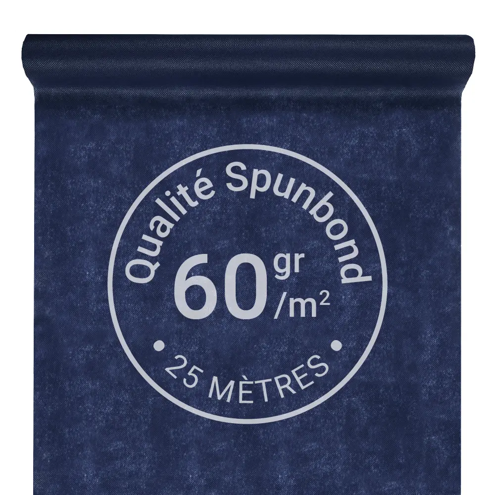 Nappe Intissée & Indéchirable (Spunbond) 25m x 120cm - Bleu Marine