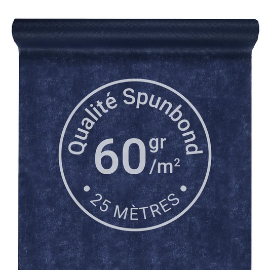 Nappe Intissée & Indéchirable (Spunbond) 25m x 120cm - Bleu Marine