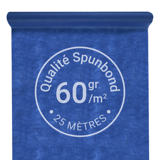 Nappe Intissée & Indéchirable (Spunbond) 25m x 120cm - Bleu