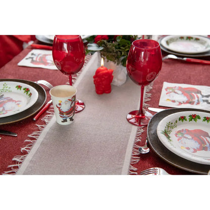 Chemin de table 26cmx3m - Franges Blanc