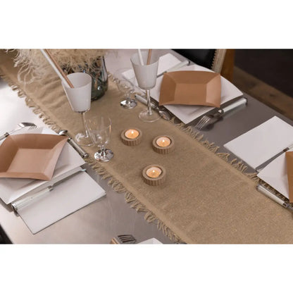 Chemin de table 26cmx3m - Franges Chocolat