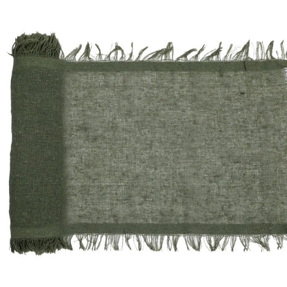 Chemin de table 26cmx3m - Franges Kaki