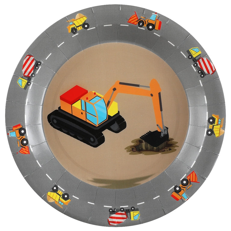 Assiette En chantier Multicolore Ø 22.5 cm Sachet de 10 pièces