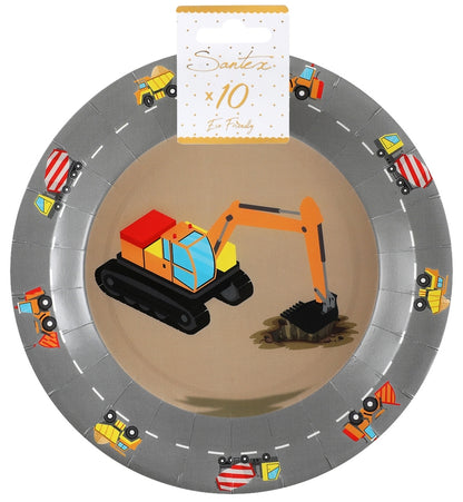 Assiette En chantier Multicolore Ø 22.5 cm Sachet de 10 pièces