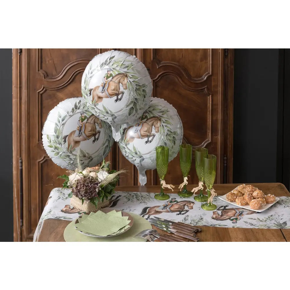 Ballon Alu Hippique Multicolore Ø 45 cm. Hélium 0.015 m3 Pochette d'1 pièce