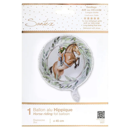 Ballon Alu Hippique Multicolore Ø 45 cm. Hélium 0.015 m3 Pochette d'1 pièce