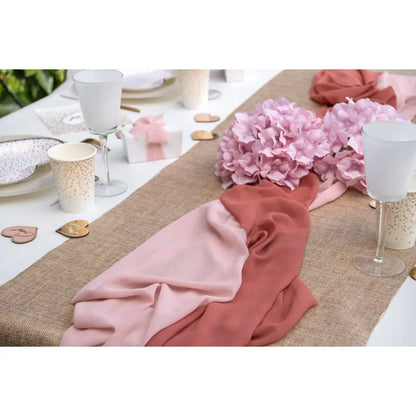 Chemin de table 35cmx3m - Crêpe Terracotta