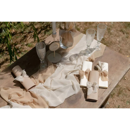 Chemin de table 35cmx3m - Crêpe Naturel
