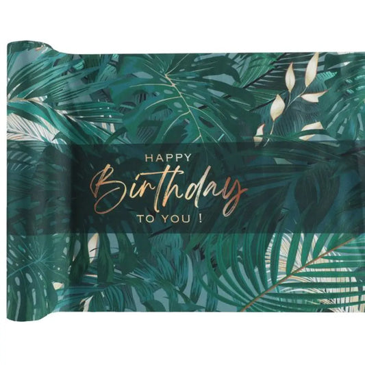 Chemin de table 28cmx3m -  Birthday Jungle Vert