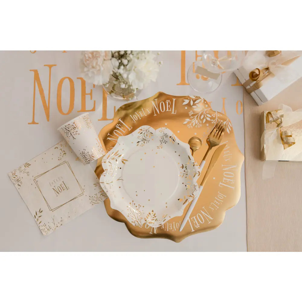 10 Gobelets en Carton 27cl - Feuilles d'Hiver Vert ''Ivoire''