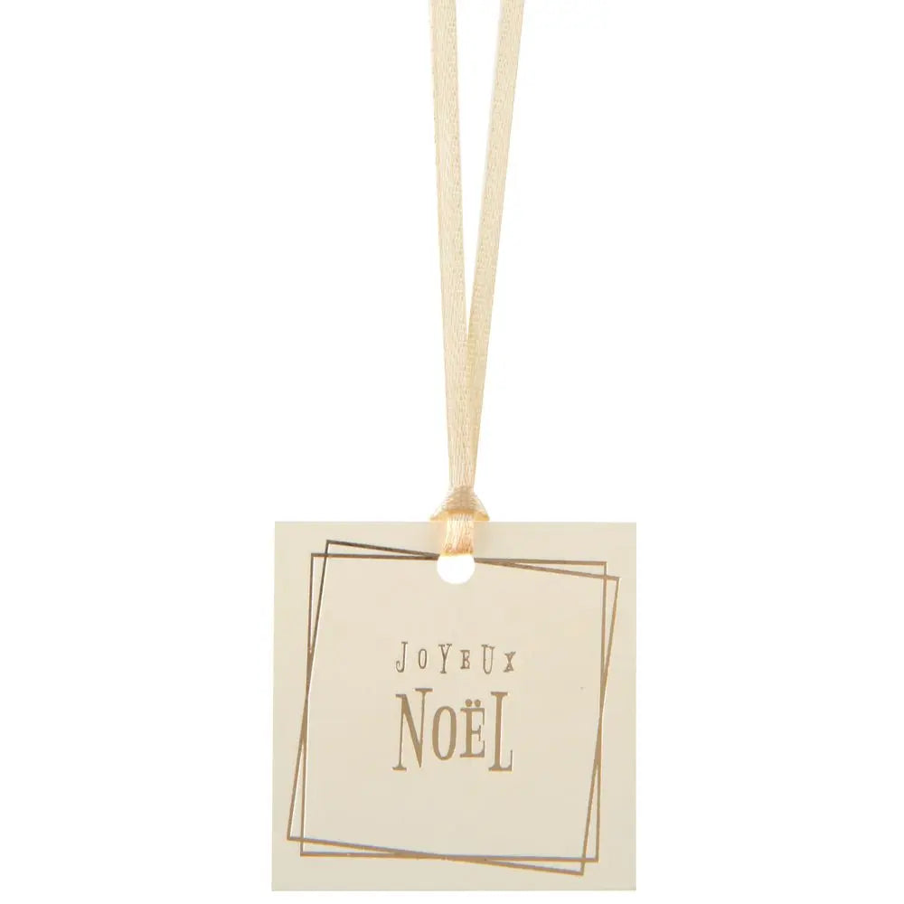 6 Marques Places "Feuilles d'Hiver Ivoire" - 5x5 cm