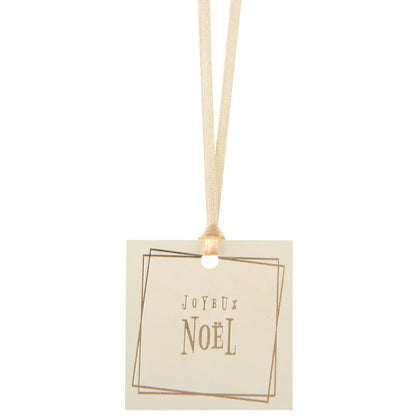 6 Marques Places "Feuilles d'Hiver Ivoire" - 5x5 cm