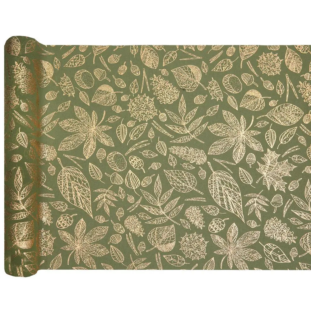 Chemin de table 27cmx2.5m - Automne Doré Mousse