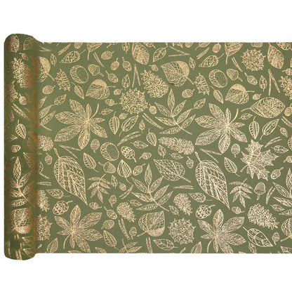 Chemin de table 27cmx2.5m - Automne Doré Mousse