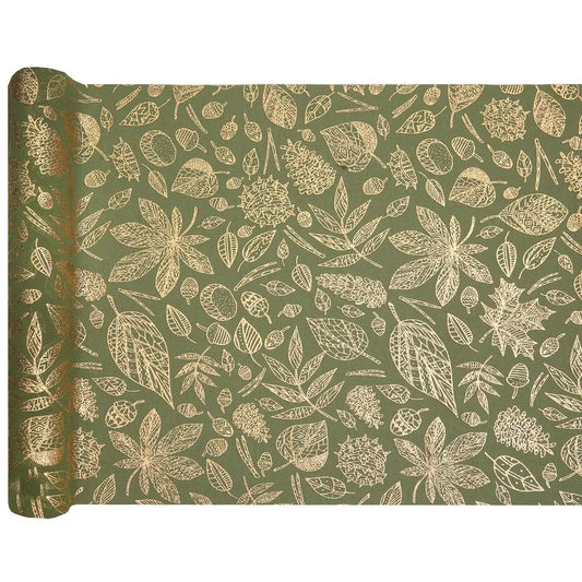 Chemin de table 27cmx2.5m - Automne Doré Mousse
