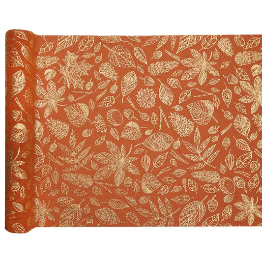 Chemin de table 27cmx2.5m - Automne Doré Rouille