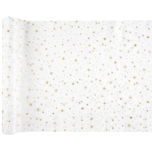 Chemin de table 27cmx2.5m - Noël Scintillant Blanc